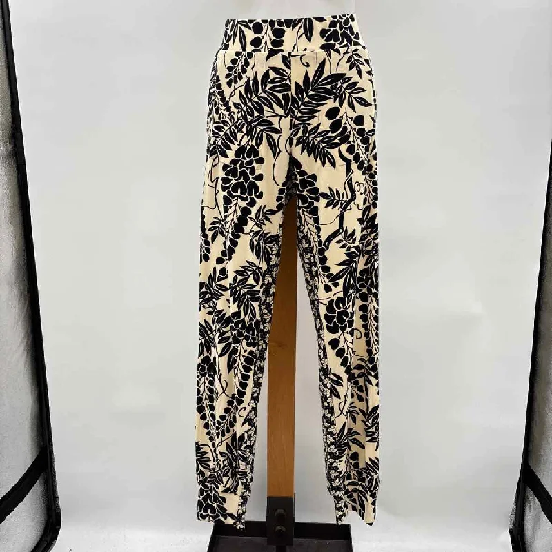 Norma Kamali Women's Size M Cream Floral Pants