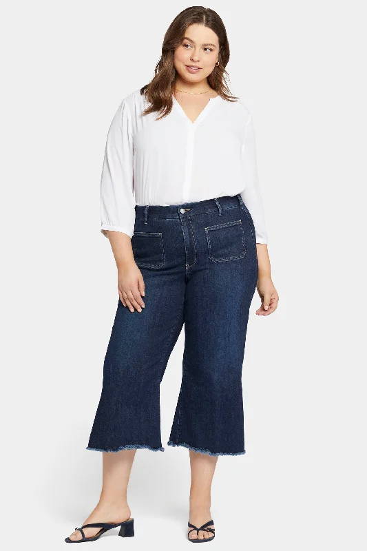 Patchie Wide Leg Capri Jeans In Petite Plus Size - Sublime