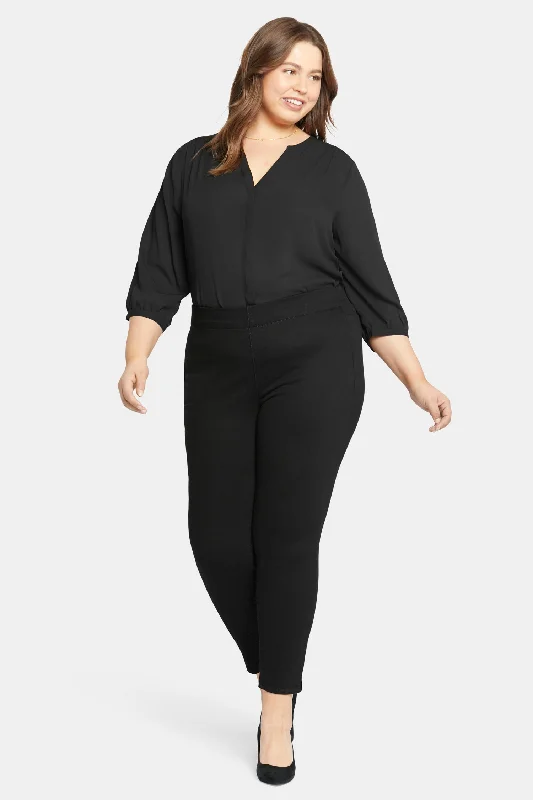 Skinny Ankle Pull-on Jeans In Plus Size - Black