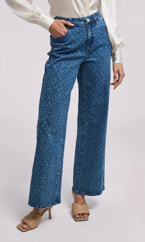 Judith Polka Dot Denim Pants