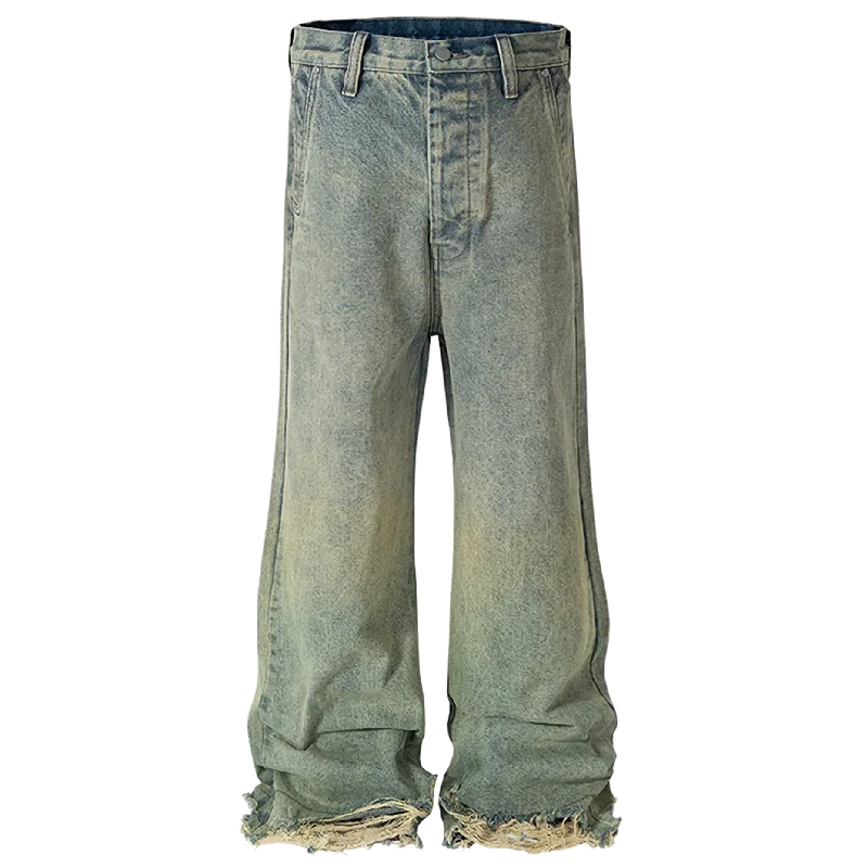 Vintage Fade Raw-Edge Ankle Denim Jeans