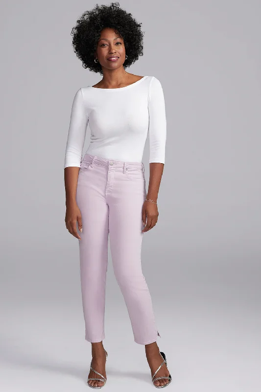 Slim Straight Ankle Jeans In Short Inseam - Lilac Petal