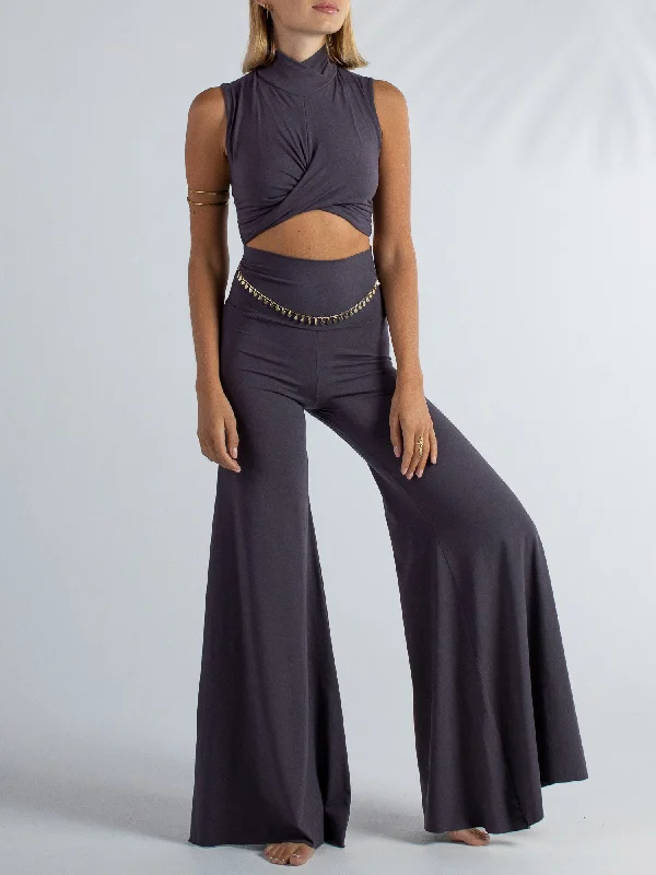 Juno Slit Pant - Hematite