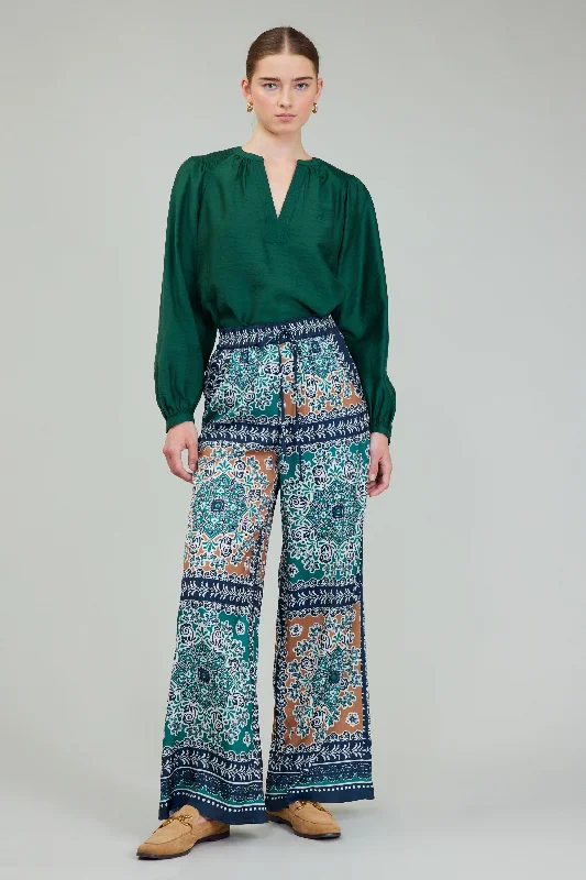 Wide Leg Bordered Pants