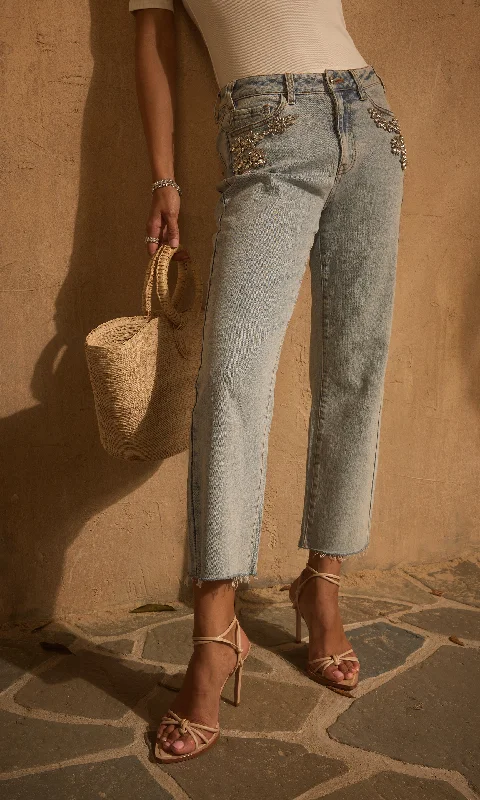 Carolyn Crystal Denim Pants