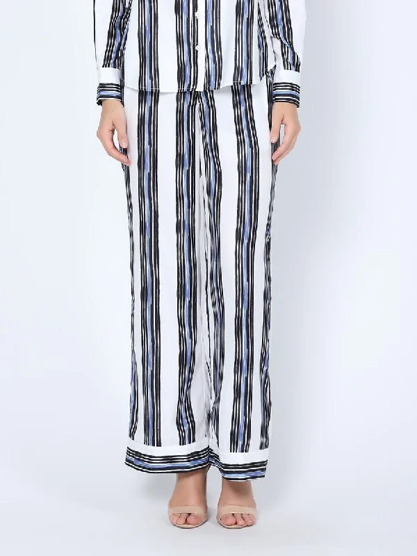 Striped Wide Leg Pajama Set Pants