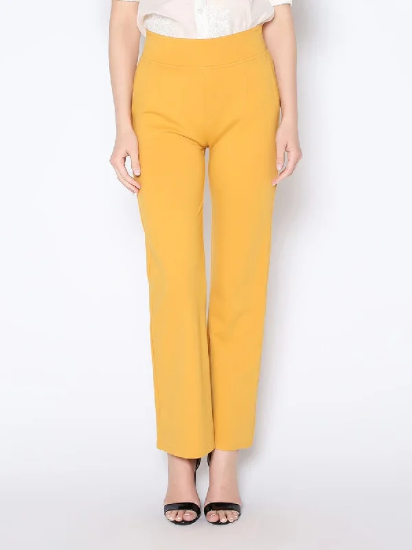 Waist Band Stretched Fitted Pants