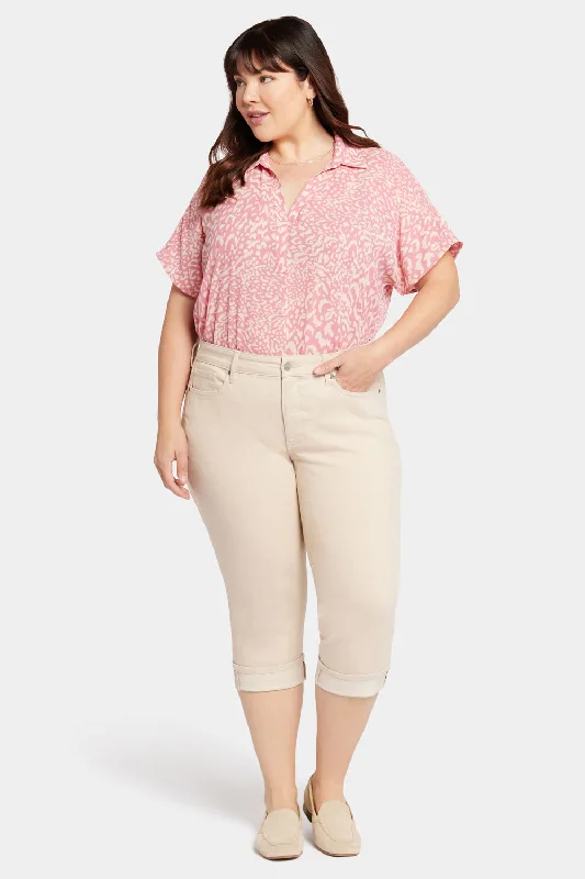 Marilyn Straight Crop Jeans In Plus Size - Feather