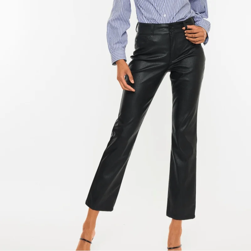 Ellery PU Skinny Straight Jeans