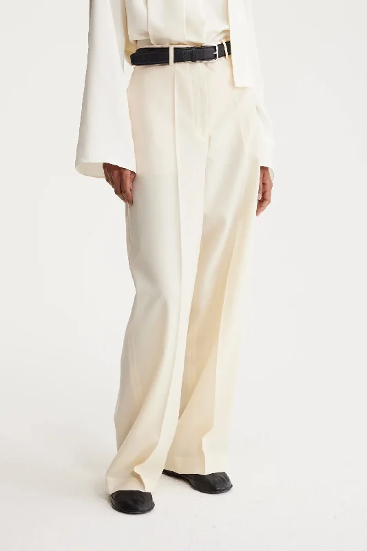 Wide Leg Trousers in Off-White