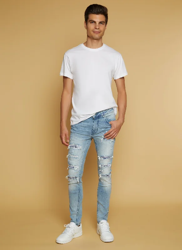 Mens Bandana Skinny Jeans