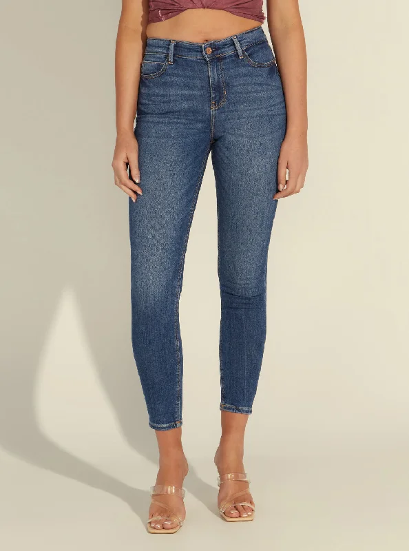 High-Rise Skinny Denim Jeans In Carrie Mid Wash