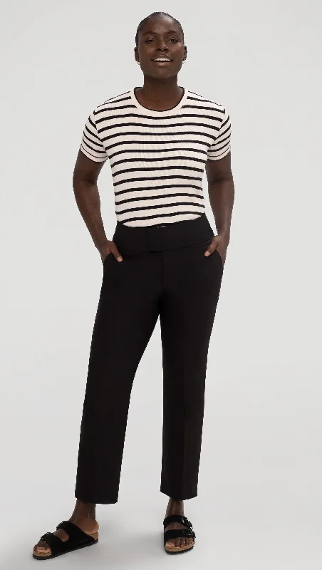 Flex Waist Trouser in Performance Cotton | Black