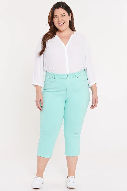 ThighShaper™ Straight Crop Jeans in Plus Size - Topaz Blue