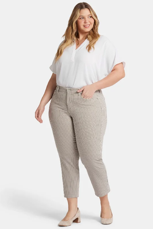 Marilyn Straight Ankle Jeans In Plus Size - Sandbar Stripe