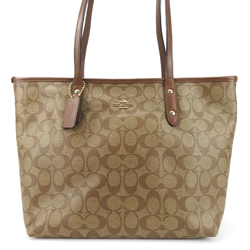 Coach  Coated Canvas Leather Tote Bag (Pre-Owned)