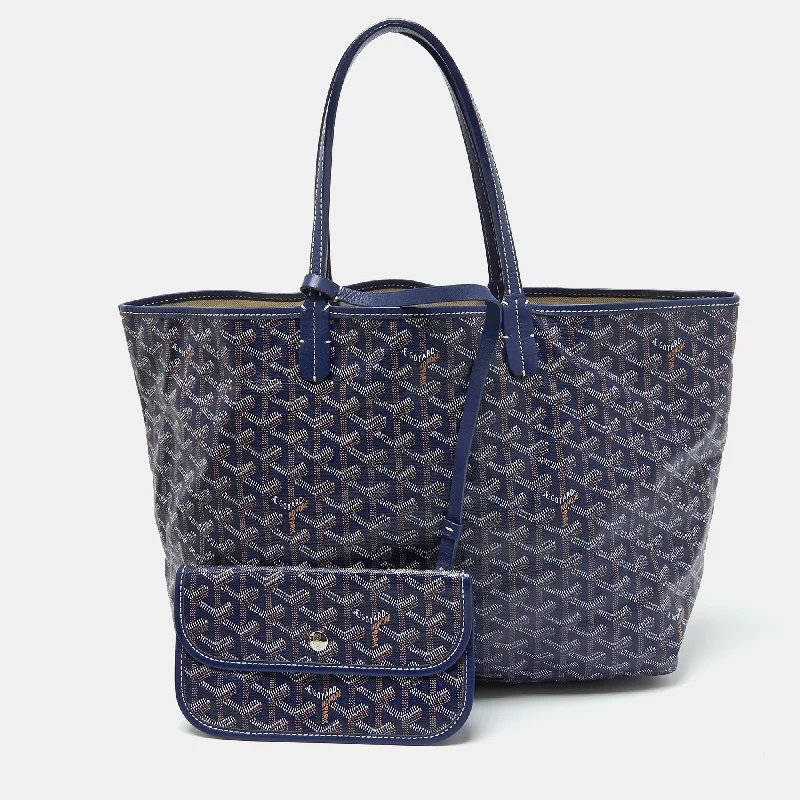 Goyard Blue Goyardine Coated Canvas And Leather Saint Louis Pm Tote