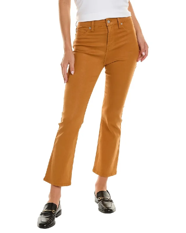 7 For All Mankind Coated Golden Tan High-Rise Slim Kick Jean