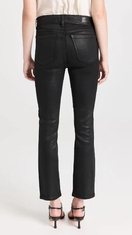 DL1961 Women's Mara Straight: Mid Rise Instasculpt Ankle Jeans, Black Coated Pan