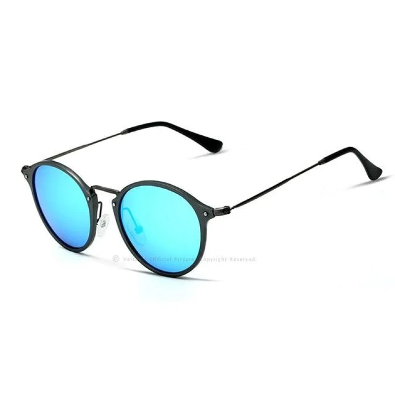 Round Polarized Coating Mirror Anti-Reflective Sunglasses for Men and Women