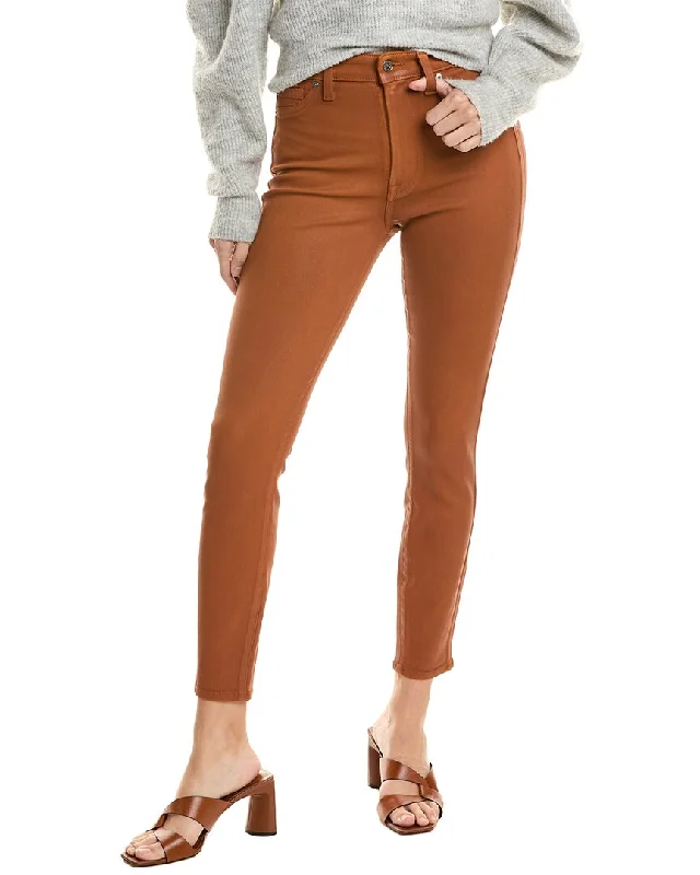 7 For All Mankind High-Waist Chocolate Coated Ankle Skinny Jean