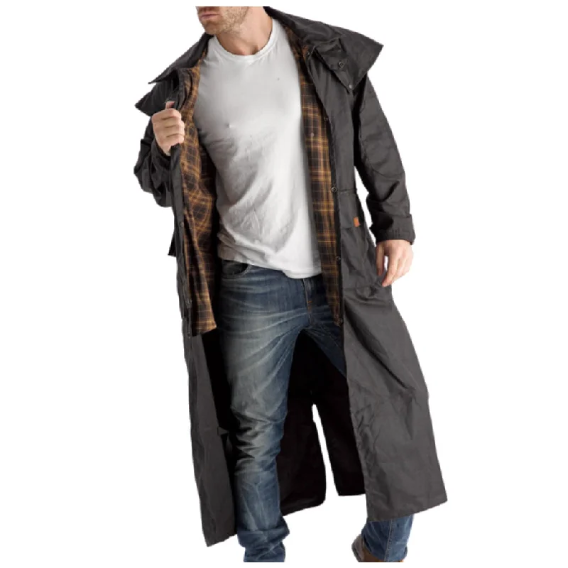 Didgeridoonas Oilskin - Full Length Coat - The FRANKLIN - BROWN