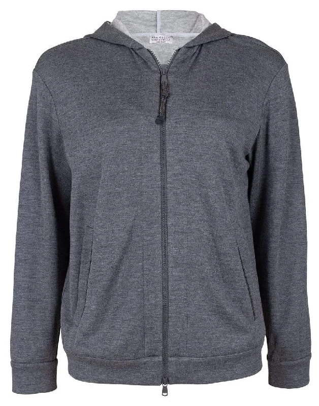 Dark Grey Felpa Hooded Spa Jacket