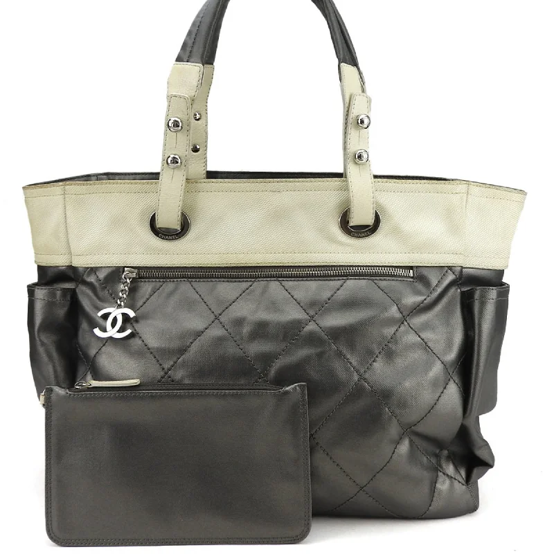 Chanel Paris Biarritz ivory  Coated Canvas Tote Bag (Pre-Owned)