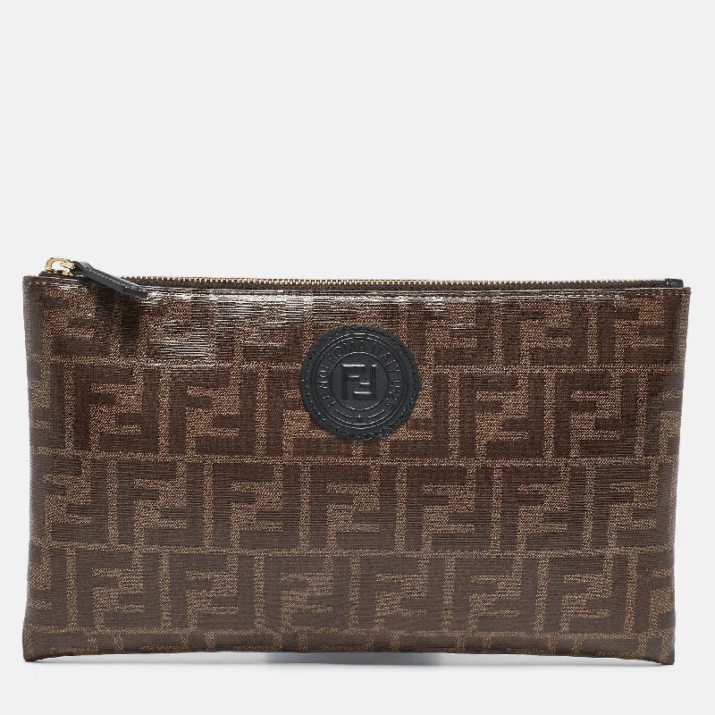 Fendi Zucca Coated Canvas Ffreedom Pouch