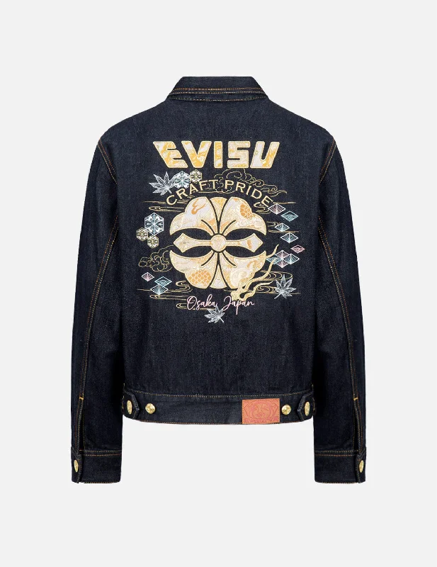 Dragon Brocade Appliqué Denim Jacket