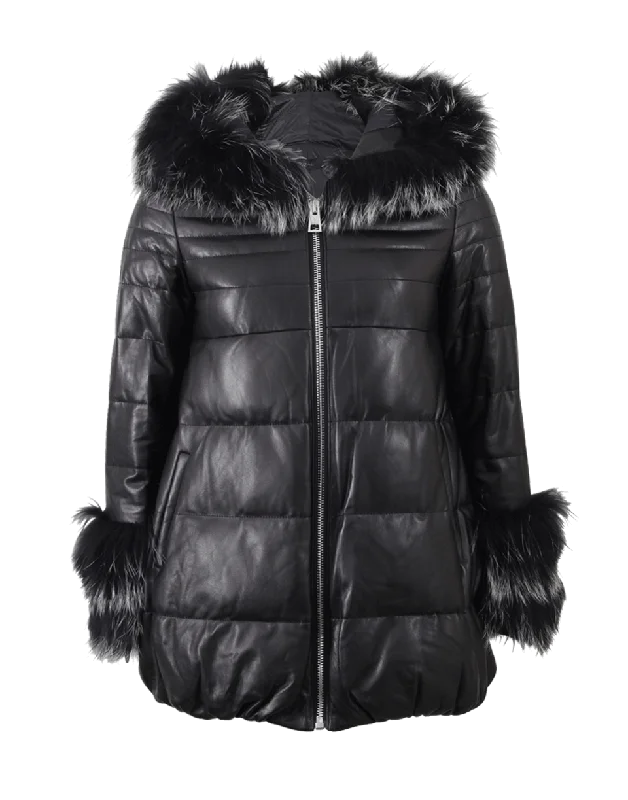 Puffer Fur Hood Coat