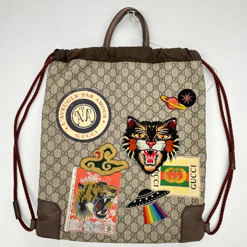 Gucci GG Supreme Coated Canvas Leather Backpack