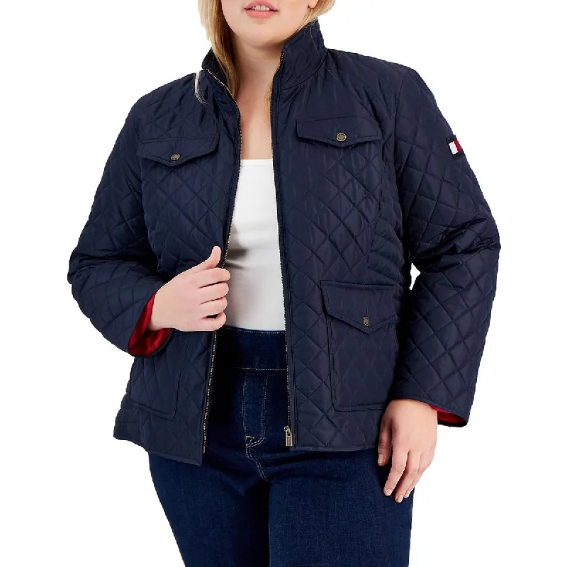 Tommy Hilfiger Womens Plus Lightweight Warm Quilted Coat