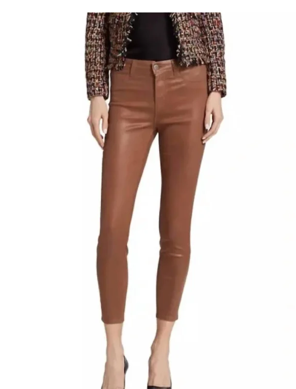 Margot Cropped Skinny Jean In Fawn Coated