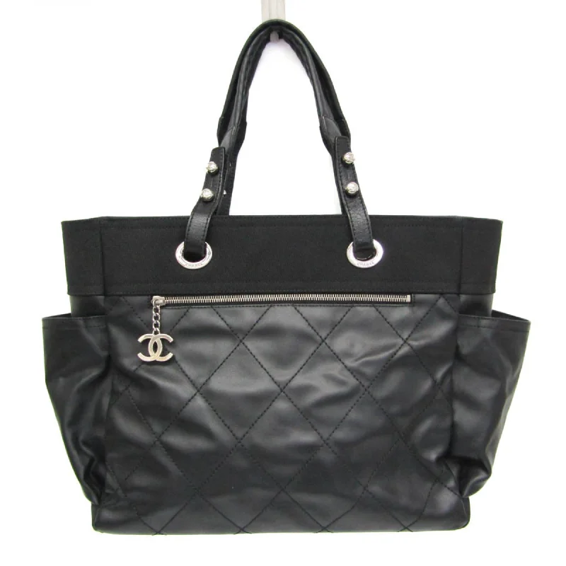 Chanel Paris Biarritz  Coated Canvas Leather Tote Bag (Pre-Owned)