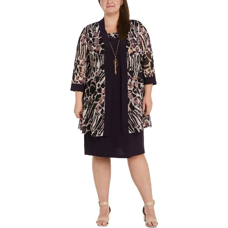 R&M Richards Womens Plus Jacket  Two Piece Dress