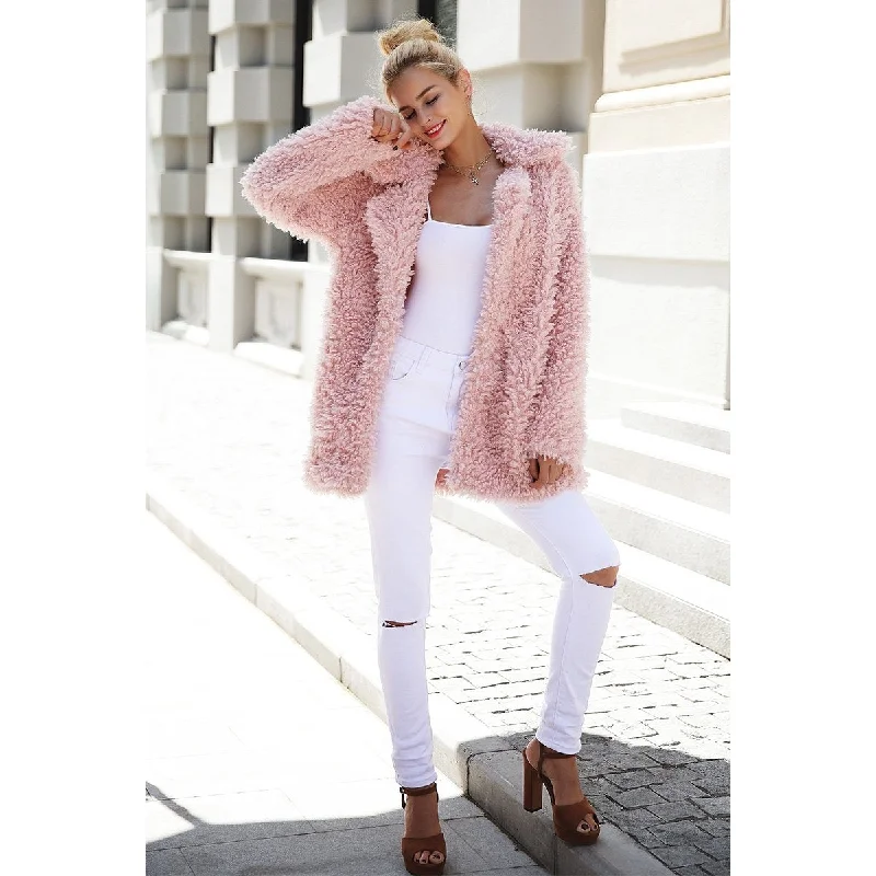 Warm Winter Faux Fur Fashion Streetwear Large Size Long Coat for Women