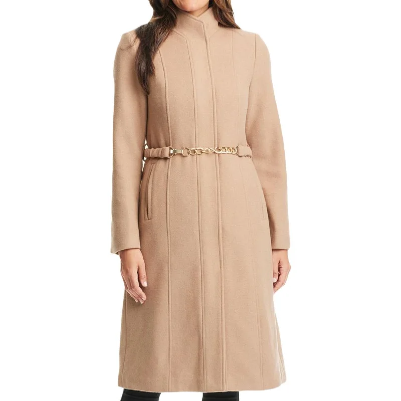 Vince Camuto Womens Belted Trench Wool Coat