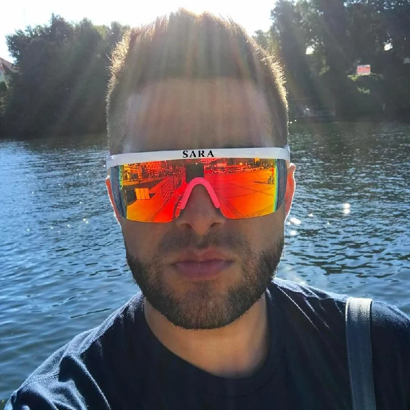 Men's Reflective Coating Mirror Big Windproof Sunglasses for Outdoor Sports