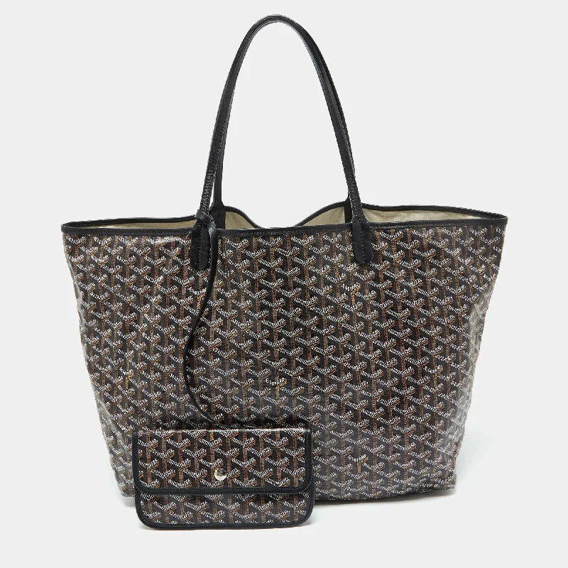 Goyard Black Goyardine Coated Canvas And Leather Saint Louis Gm Tote