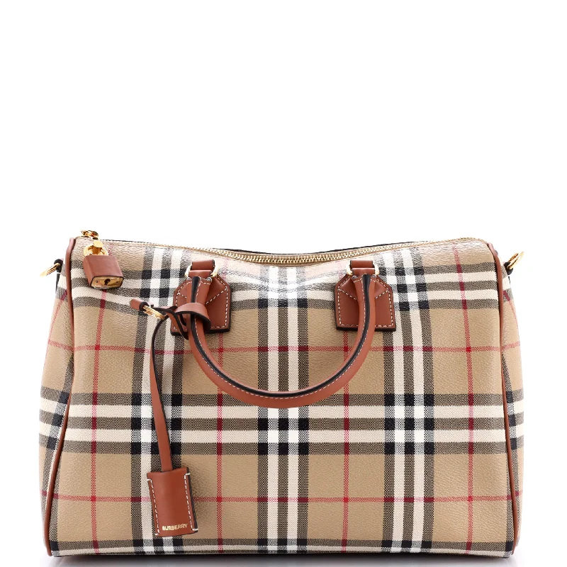 Bowling Bag Vintage Check Coated Canvas Medium