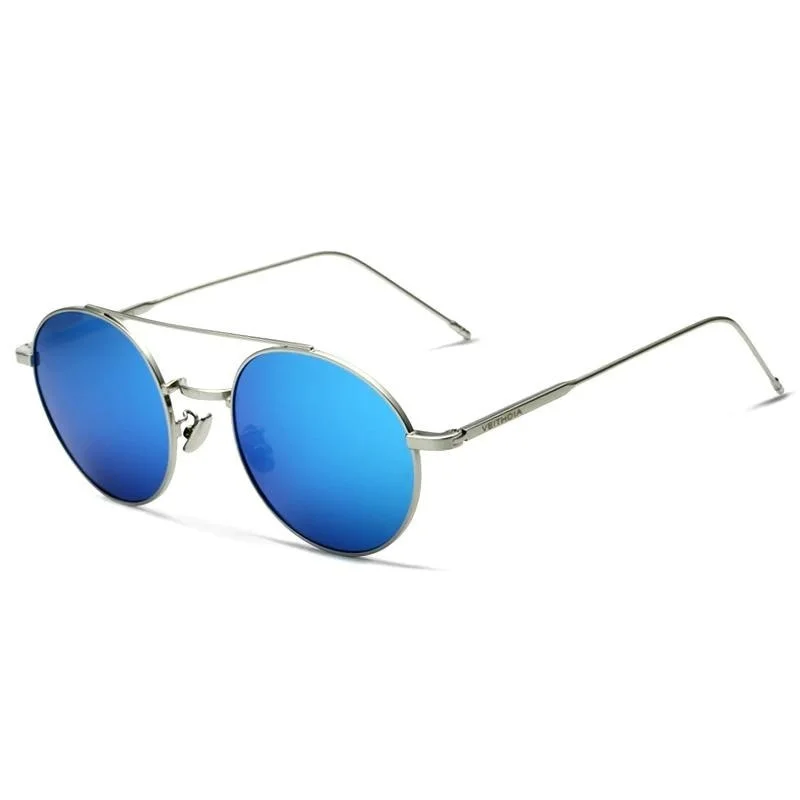 Round Polarized Coating Mirror Anti-Reflective Unisex Sunglasses