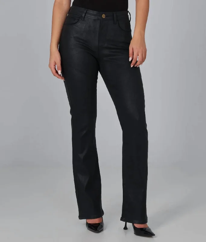 Billie High Rise Bootcut Jeans In Coated Black