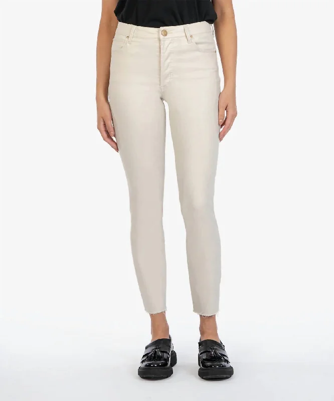 Charlize Coated Cigarette Leg Jeans In Champagne