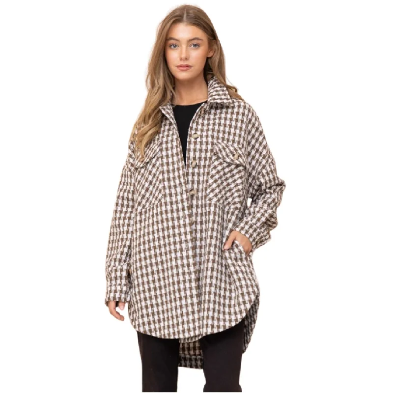 Jaquard Oversized Jacket (Brown)