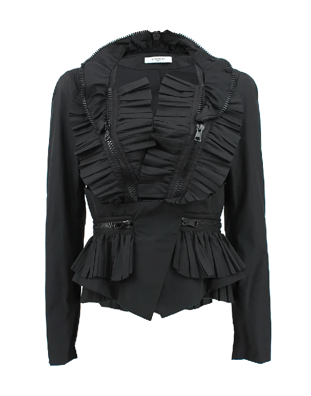 Silk Taffeta Jacket with Zippers