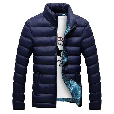 Men's Casual Thick Parka Mandarin Collar Jacket Outwear for Winter