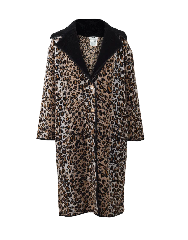 Heavy Knit Leopard Coat