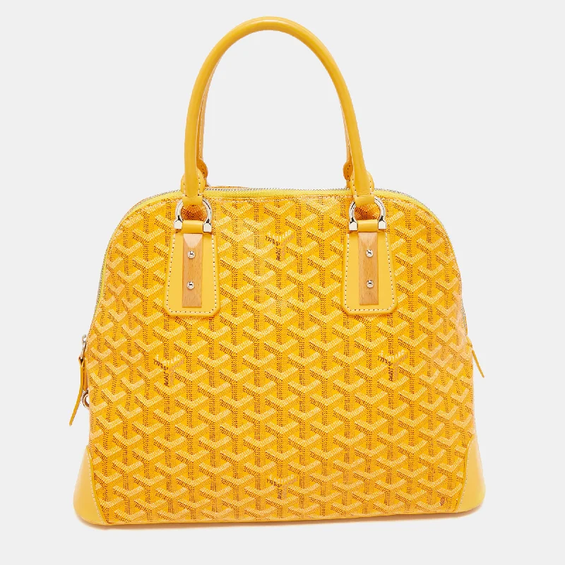 Goyard Yellow Goyardine Coated Canvas And Leather Vendome Satchel