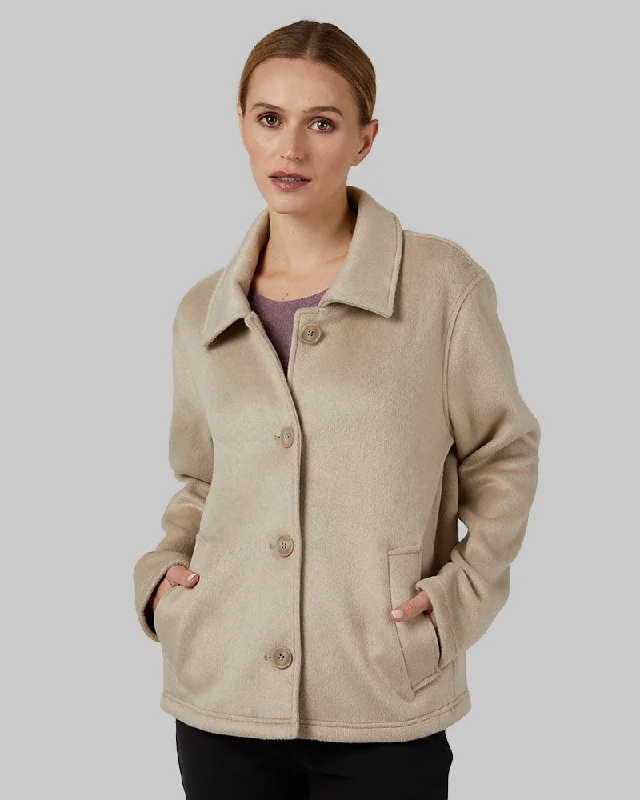 WOMEN'S BRUSHED FAUX WOOL JACKET